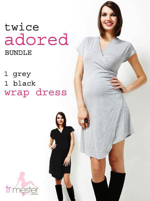 Queen Bee Twice Adored Bundle  Maternity Wrap Dress by Trimester 