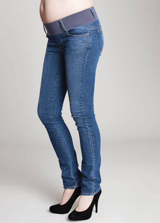 Queen Bee Classic Wash Skinny Maternity Jeans by Maternal America