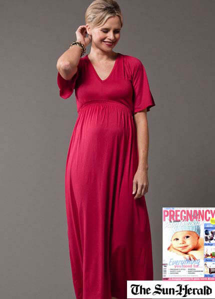 Queen Bee Carmen Maxi Maternity Dress by Milky Way Nursingwear