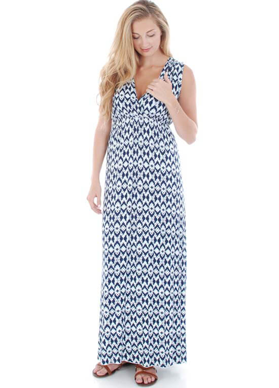 Jill Batik Maternity Maxi Dress by Everly Grey