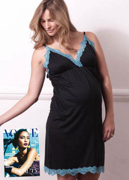 Queen Bee Sofia Lace Trim Maternity/Nursing Nightie by Milky Way Nursingwear