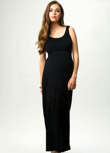 black maxi maternity dress