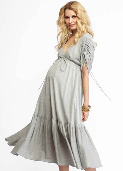 Beatrix Grey Maternity Boho Dress by More of Me