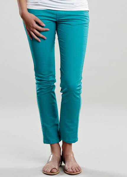 Turquoise Skinny Maternity Jeans by Maternal America