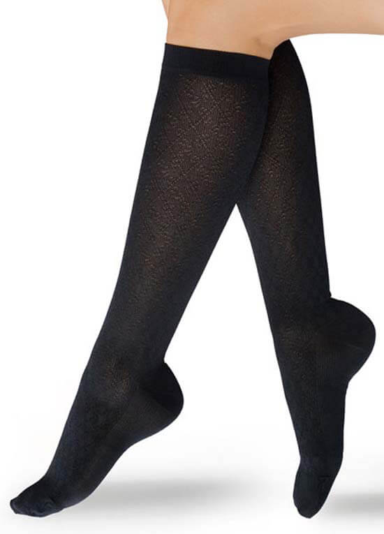 Diamond Pattern Maternity Compression Trouser Socks by Preggers