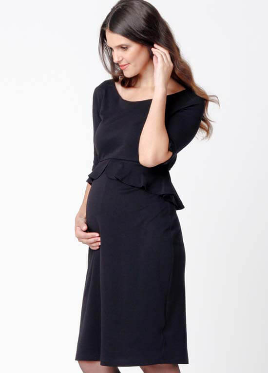 Peplum Dress in Black by Ripe Maternity