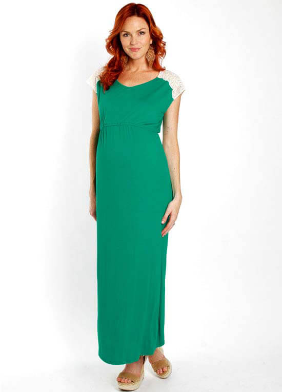 Portofino Green Abbey Maternity Maxi Dress by Everly Grey