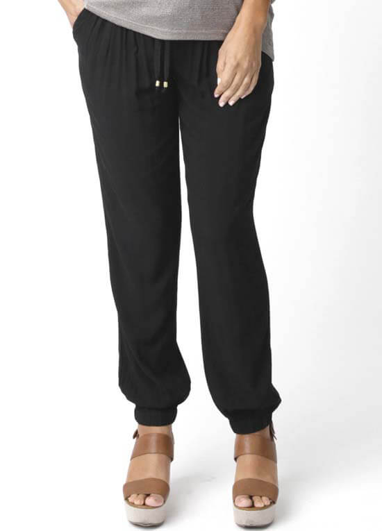 Black Fluid Maternity Pants by Ripe Maternity