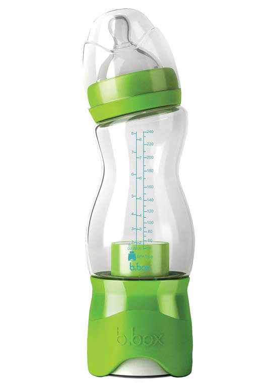 Baby Bottle w Dispenser in Lime Twist by b.box