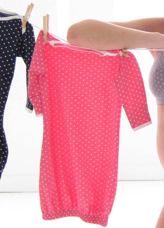 Belabumbum - Dottie Baby Sleep Suit in Cerise Polkadot