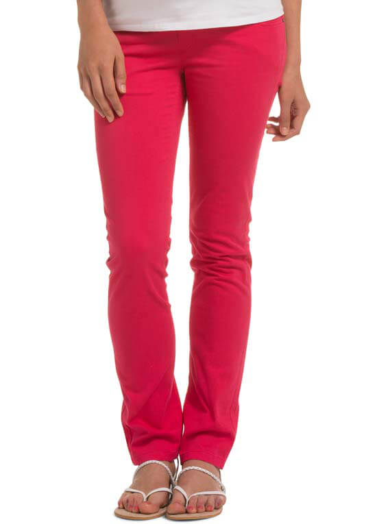 Queen Bee Raspberry Red Slim Leg Maternity Jeans by Esprit