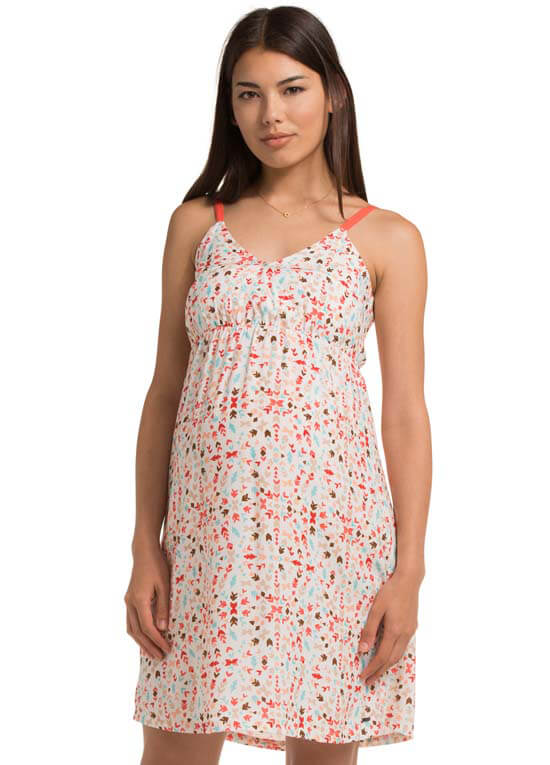 Queen Bee Hot Coral Print Maternity Cami Dress by Esprit