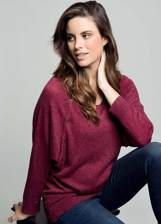 Rhubarb Angora Maternity/Nursing Knit Jumper by Ripe Maternity