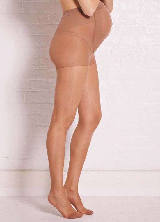 Ambra - Baby Bump Sheer Nude (15 Denier) Maternity Tights