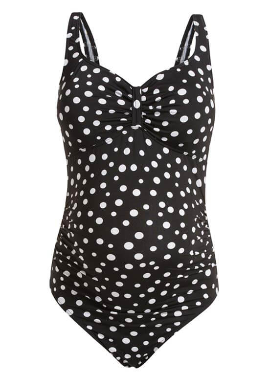 Yuna Black Polkadot Print Maternity Swimsuit by Noppies