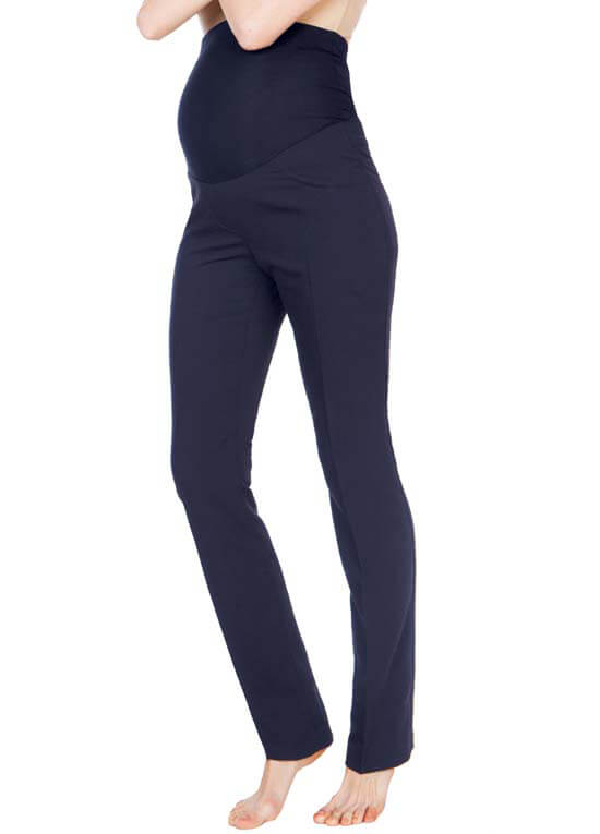 Navy Blue Straight Leg Maternity Trousers by Seraphine