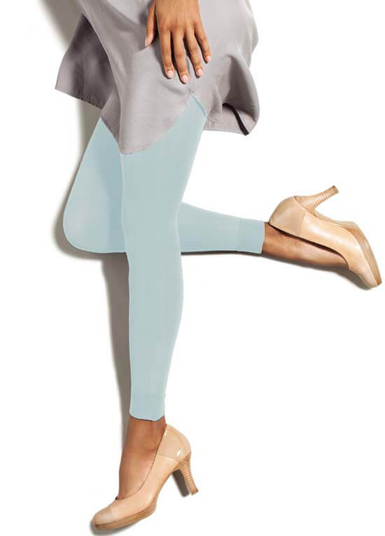 Maternity Compression Footless Tights in Sea Foam by Preggers