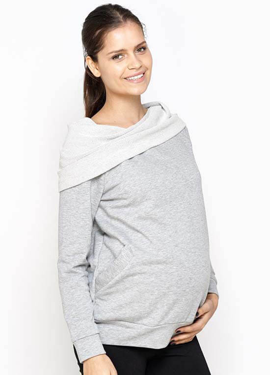 Emma Maternity Pullover Sweatshirt in Grey by Imanimo
