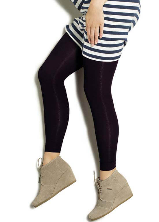 Maternity Light Gradient Compression Leggings in Eggplant by Preggers