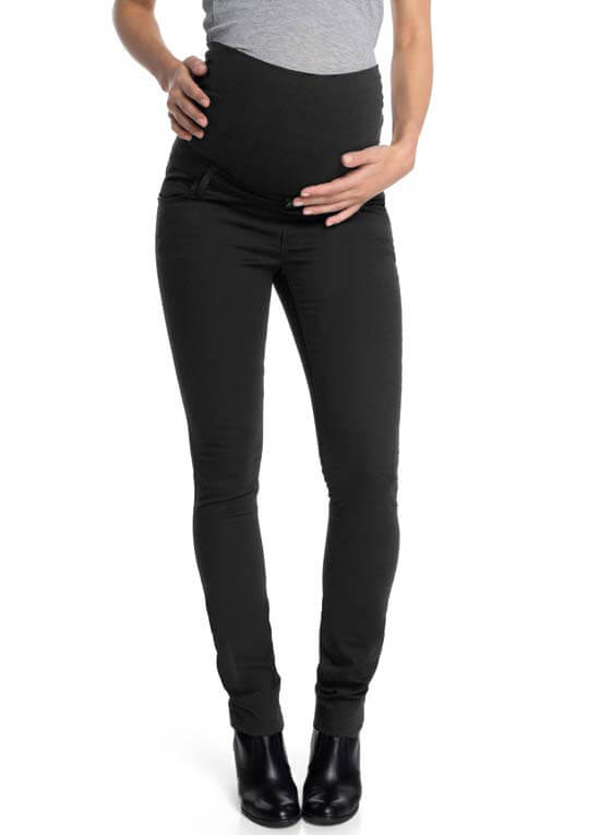 Black Slim Straight Cotton Maternity Pants by Esprit