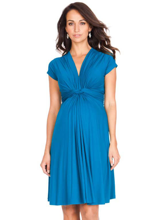 Seaside Blue Knot Front Maternity Dress by Seraphine