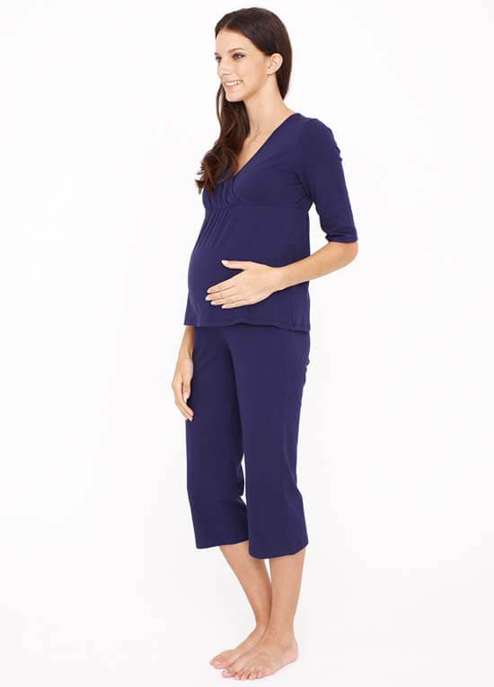 Navy Blue Maternity Nursing Pyjama Set by Dote Nursingwear
