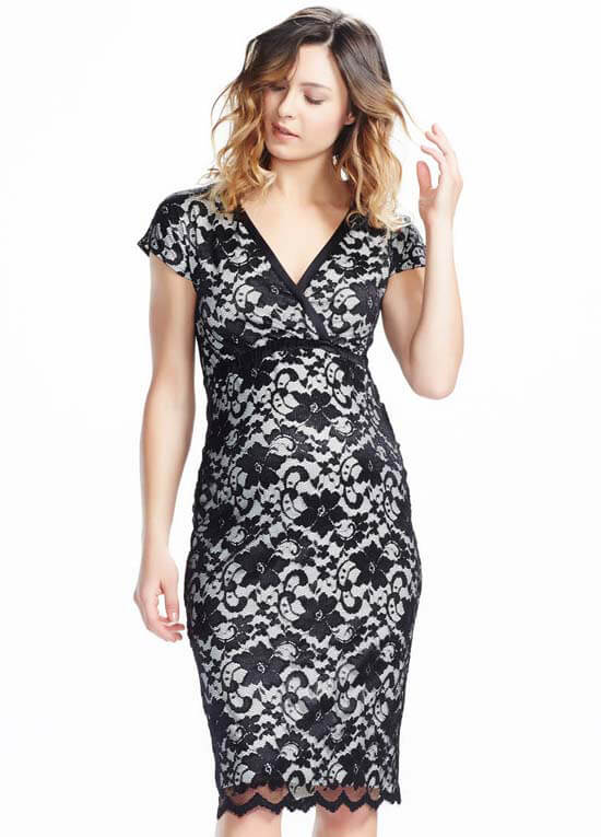 Queen Bee Pretty Black Lace Maternity Dress by Soon Maternity 