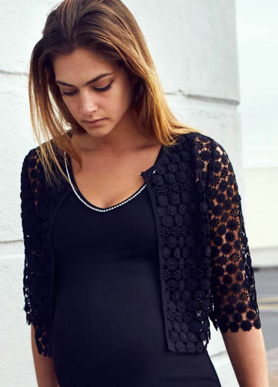 black lace maternity