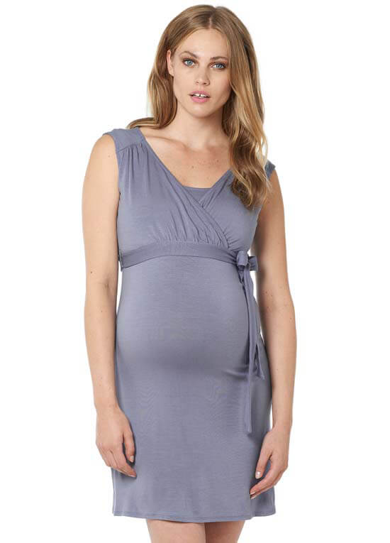 Lara Maternity Nursing Dress in Lavender Grey by Noppies