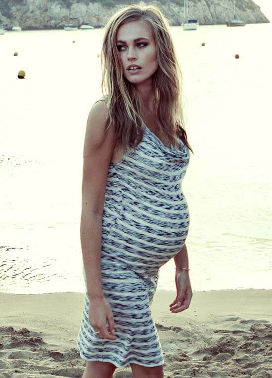 Hedi Blue Striped Slub Jersey Maternity Dress by Noppies