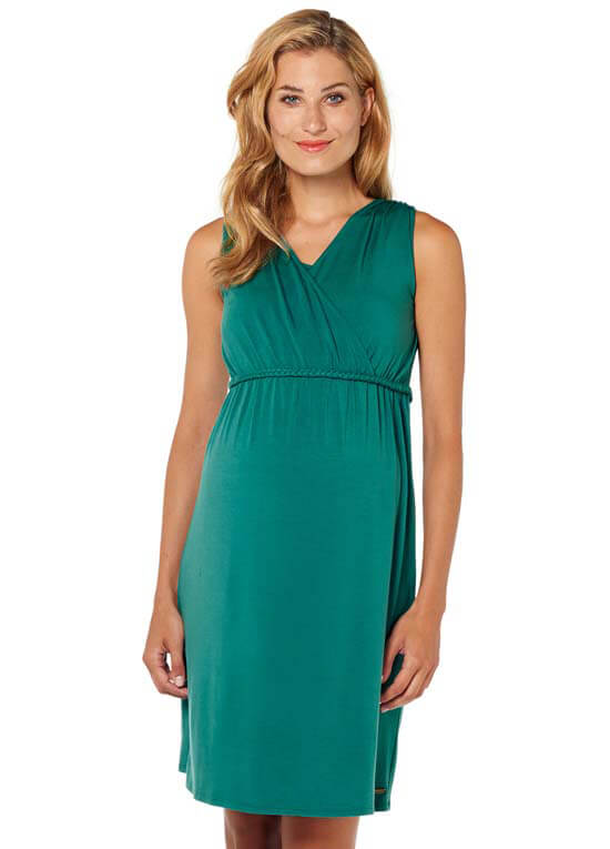 Green Sleeveless Maternity Nursing Dress by Esprit