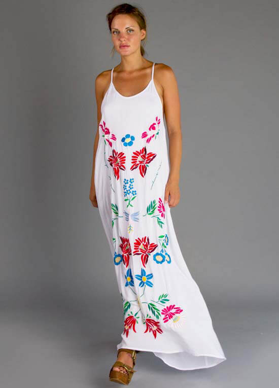 Queen Bee Ours is Love Embroidered Maxi Dress  by Fillyboo