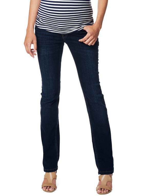 Straight Leg Maternity Jeans in Dark 