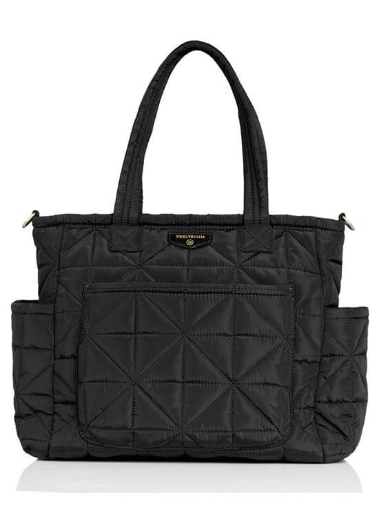 Carry Love Quilted Baby Tote Bag in Black by TWELVE little