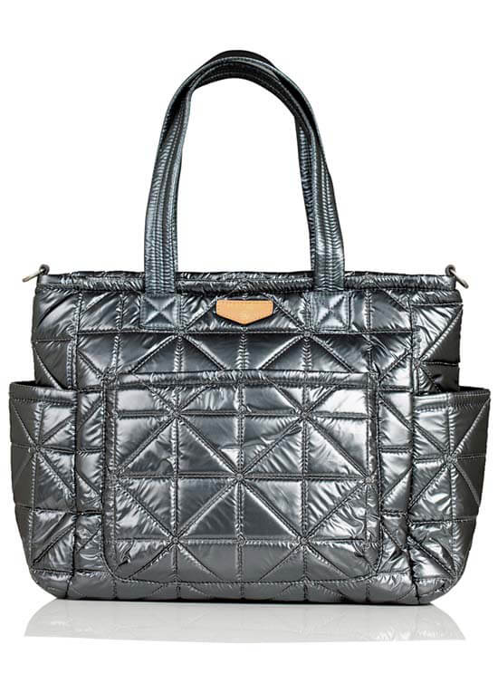 Carry Love Quilted Baby Tote Bag in Pewter by TWELVE little