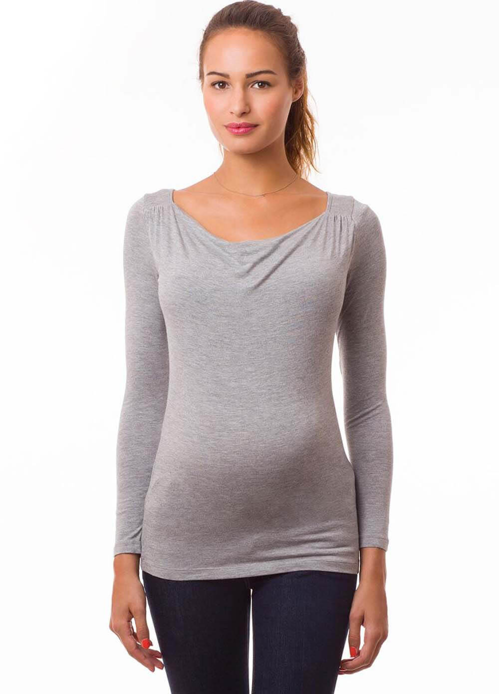 Milkizzy Prisca Breastfeeding Top in Grey by Pomkin
