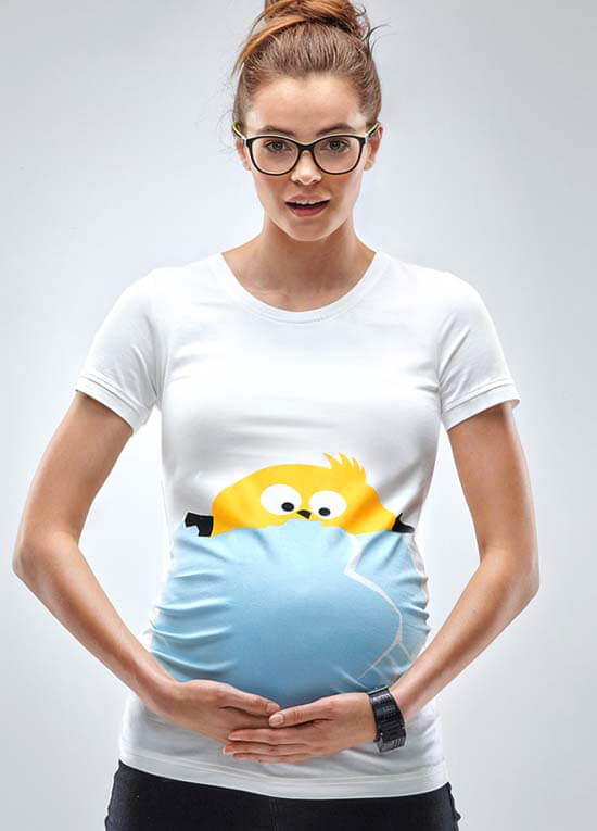 Queen Bee Peek A Boo Chick Maternity T-Shirt by Mamagama