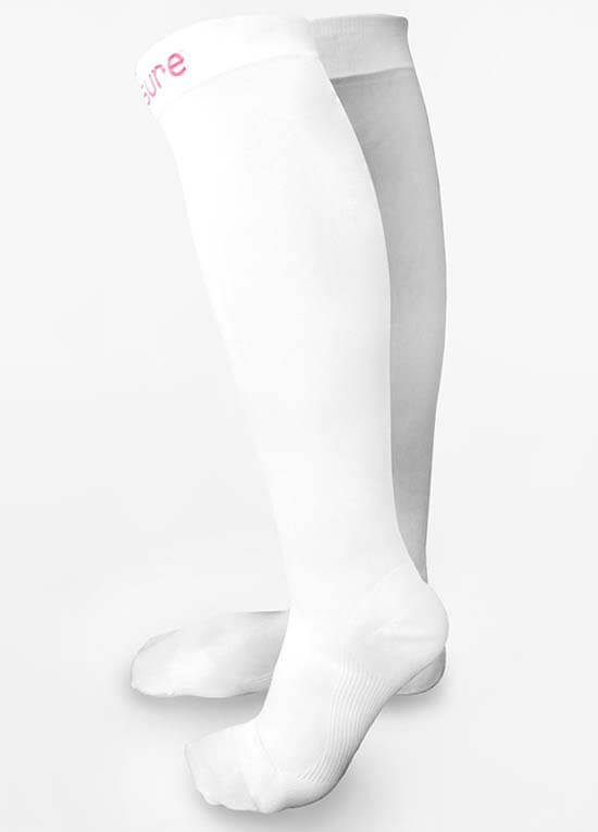 White Maternity Graduated Compression Socks by Venosure