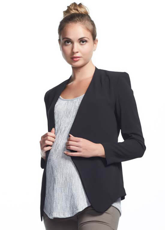 Styler Maternity Jacket in Black by Soon Maternity