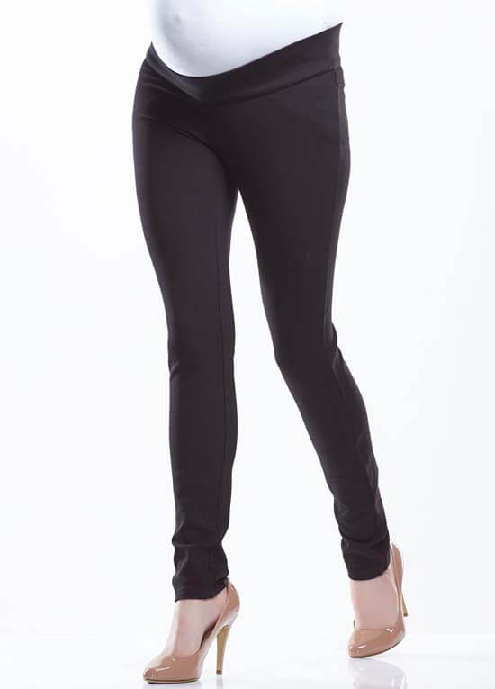 Maternity Black Fitted Work Pants Lyla Black Ponte Maternity Pants