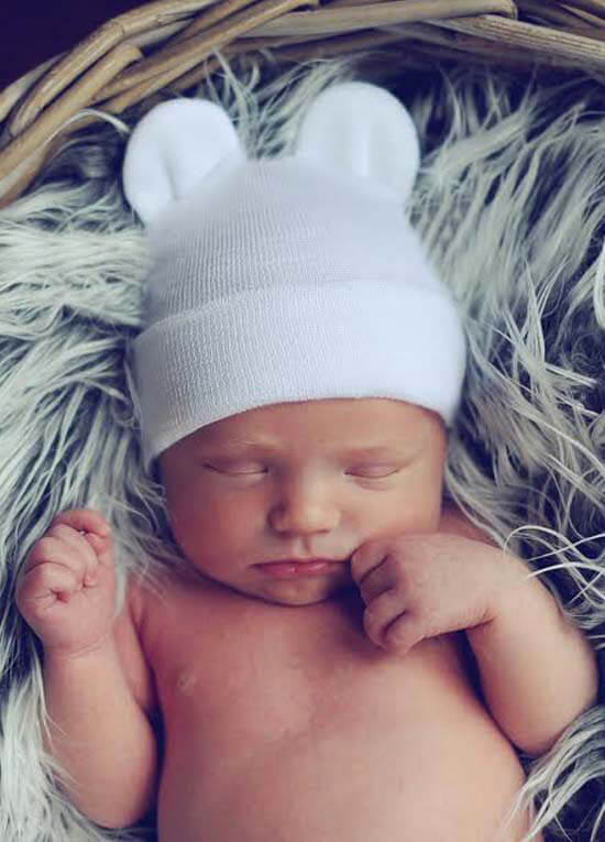 Queen Bee Baby Bear Newborn Hospital Hat in White by Ilybean
