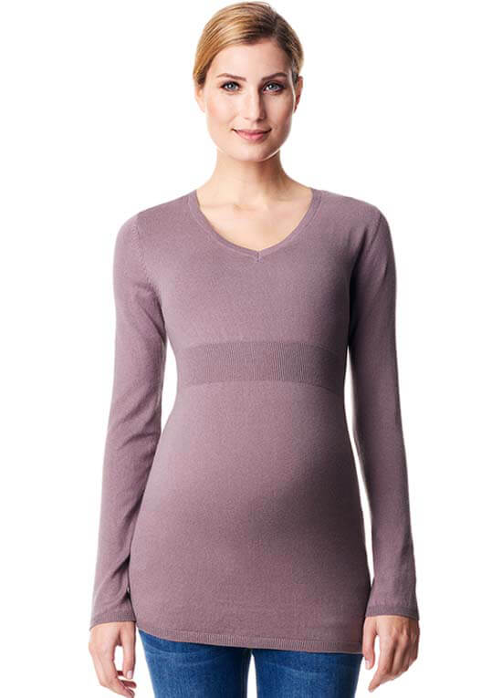 Cashmere Blend Fitted Maternity Knit Jumper in Taupe by Esprit