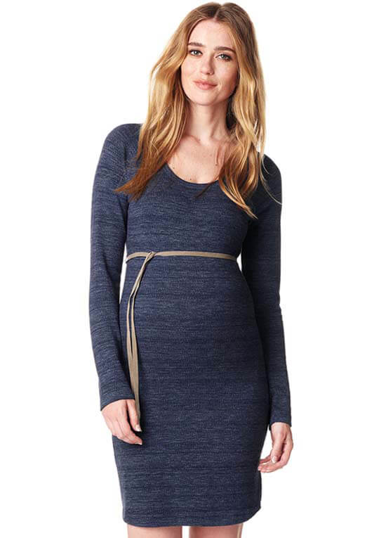 Navy Maternity Sweater Dress by Supermom
