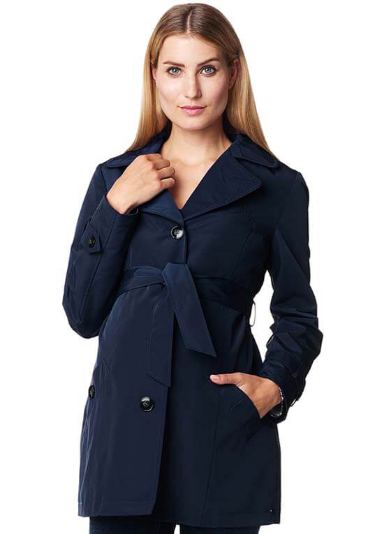Dark Navy Maternity Short Trench Coat by Esprit