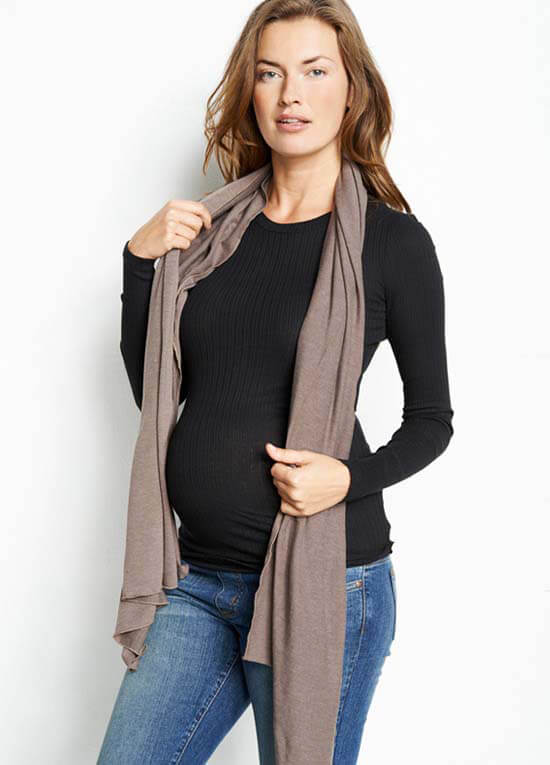 Queen Bee Soft Knit Nursing Scarf Cover in Mocha by Maternal America 