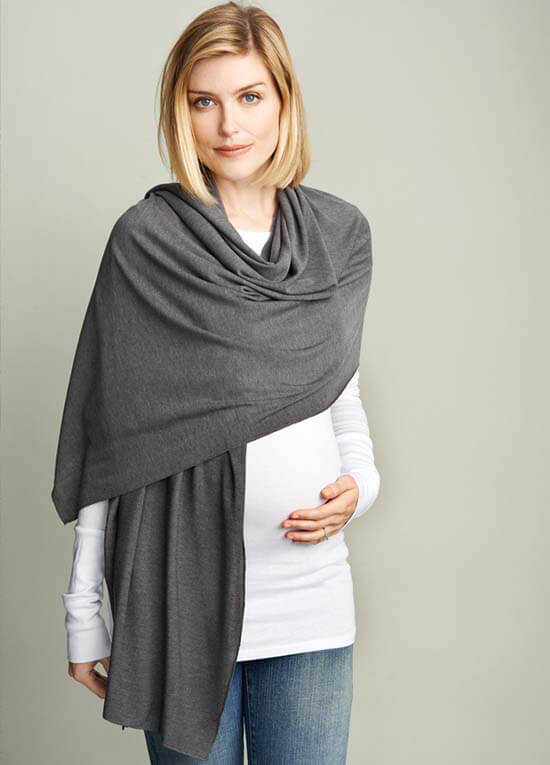 Soft Knit Nursing Scarf Cover in Charcoal by Maternal America