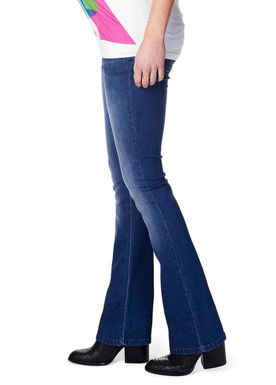 Flared Maternity Jeans in Stone Wash by Supermom