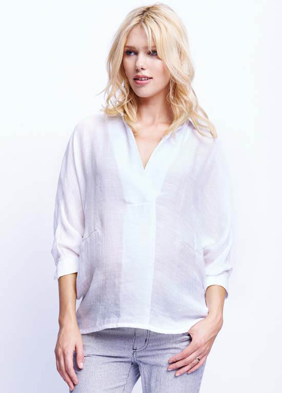 Maternal America - Oversize Blouse in White - ON SALE