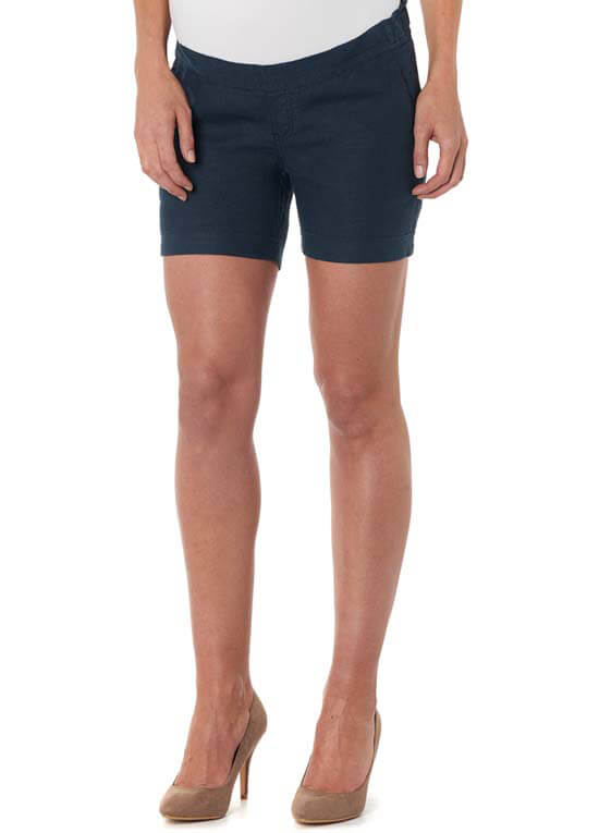 Jenna Blue Linen Maternity Shorts by Noppies