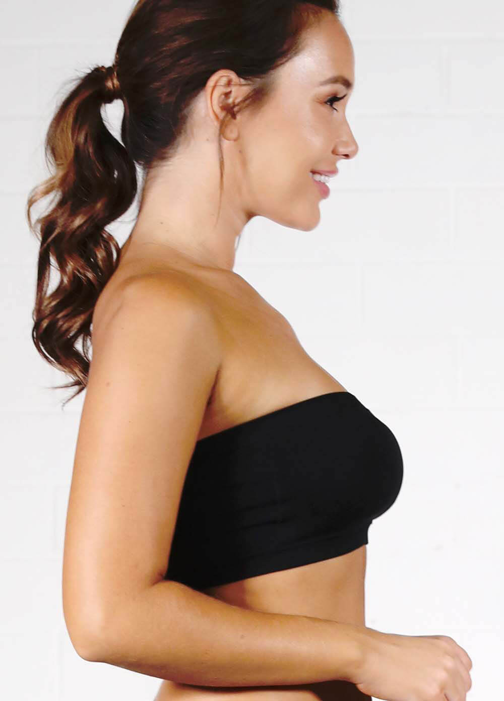 Padded Strapless Maternity Bandeau Bra in Black by Ambra